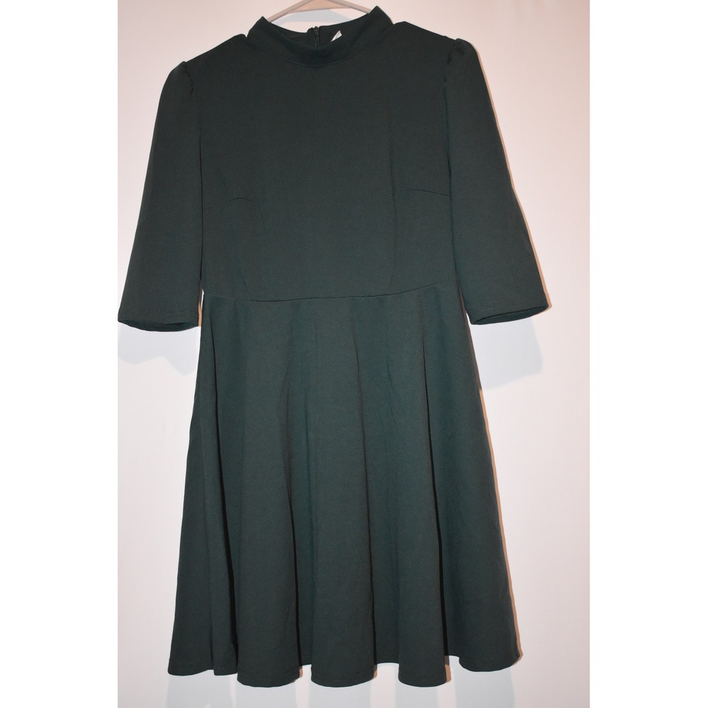 Oxiuly Half Sleeve Casual Swing Dress, Green,‎ Womens Size M